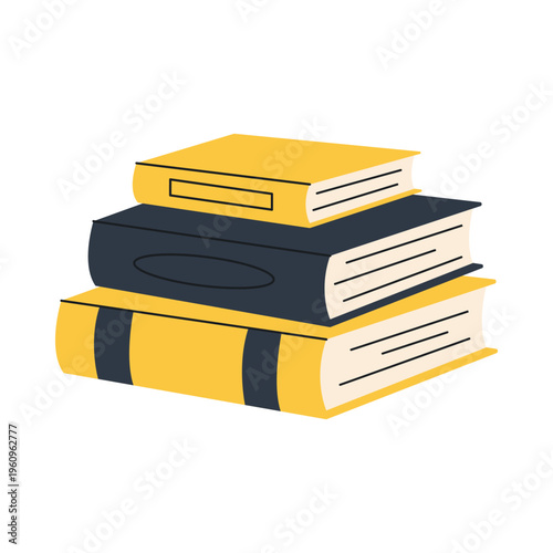 Stack of books icon. Textbooks for education, study, library and learning design.