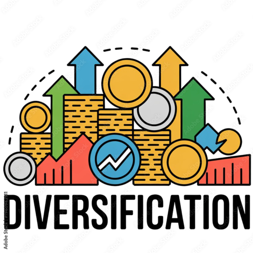 Obraz premium Diversification Investment Growth Concept Icon.