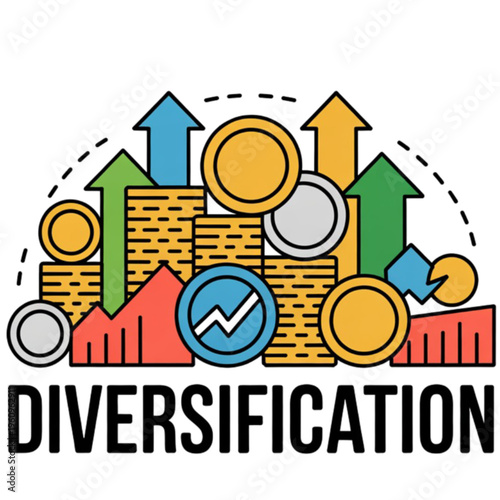 Diversification Investment Growth Concept Icon.