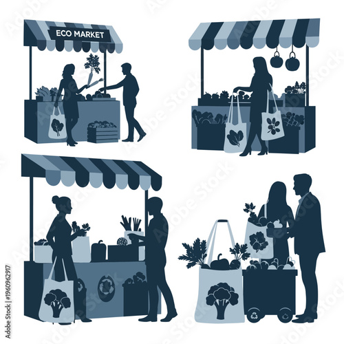 People buying fresh produce market.