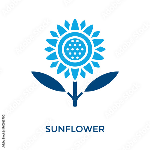 Sunflower Icon Dual Tone Style. Vector Illustration For Graphic Design