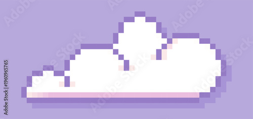 Pixel art white and purple cloud.