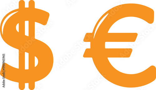 Sketch style dollar symbol set featuring various currency signs for finance