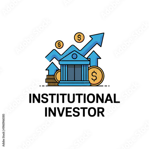 Institutional Investor Financial Building Icon.