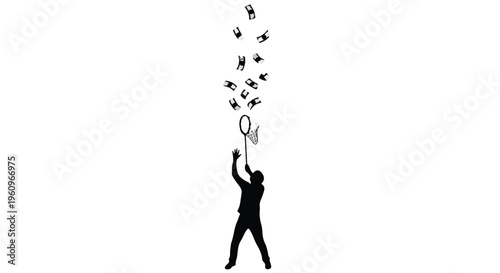 man releasing birds from cage silhouette