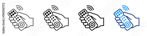 Remote Control Icon Different Style Outline Collection Set.