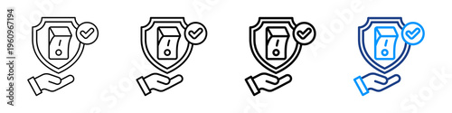 Safety Switch Icon Different Style Outline Collection Set.