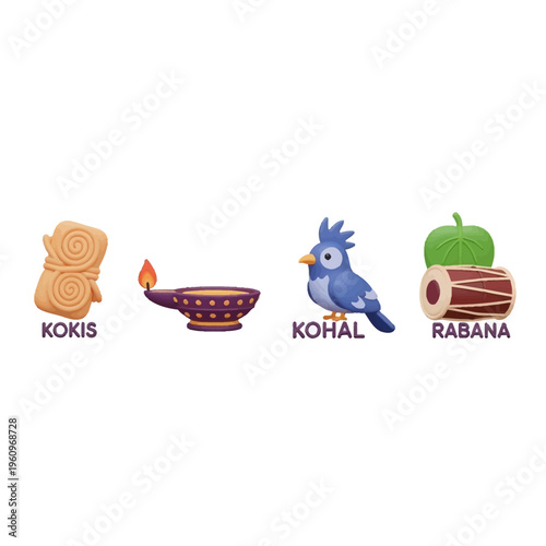 Sinhala and Tamil New Year Sri Lankan culture's Avurudu kavili elements. Background, copy space for kiribath and culinary preparation designs