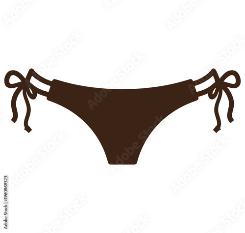 Brown bikini bottom with ties on the sides  swimwear accessory