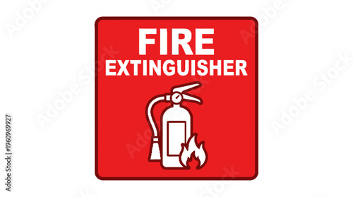 Fire extinguisher sign for emergency fire fighting equipment