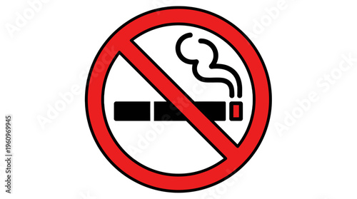 Restricted smoking area official public sign
