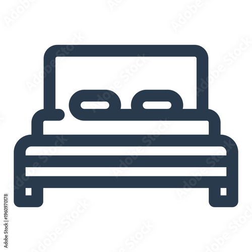 Bed Frame Vector Icon for Home Interior