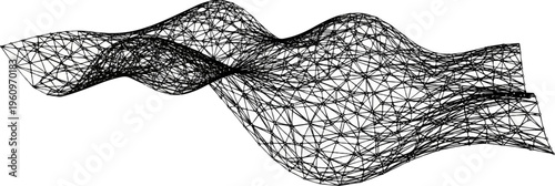 Wireframe mesh displaying a complex undulating geometric surface
