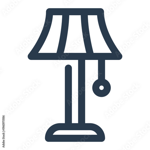 Floor Lamp Vector Icon for Home Interior