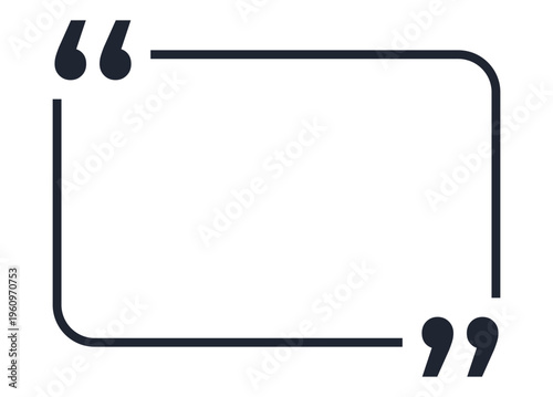 Black and White Quote Mark with Blank Space for Custom Text vector illustration