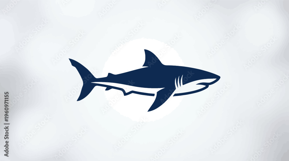 Obraz premium Great white shark silhouette swimming