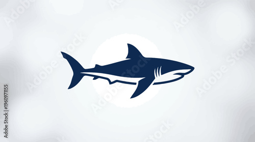 Great white shark silhouette swimming