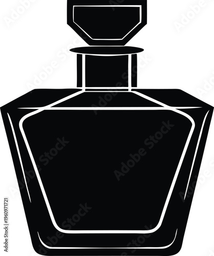 Luxury perfume fragrance bottle silhouette graphic vector icon