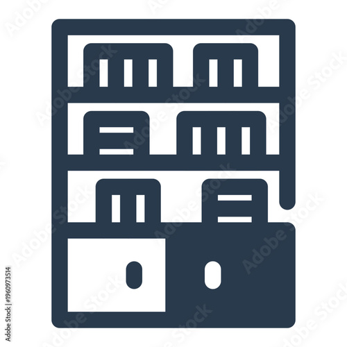 Bookshelf Vector Icon for Home Interior
