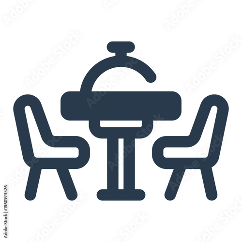 Dining Table Vector Icon for Home Interior