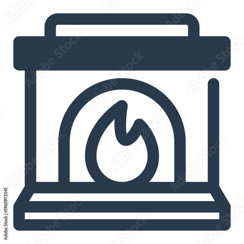 Fireplace Vector Icon for Home Interior