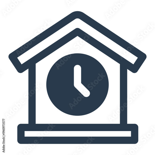 Swiss Wall Clock Vector Icon for Home Interior