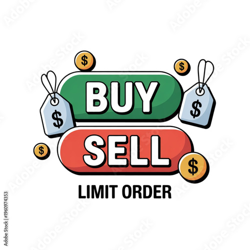 Buy and sell limit order buttons.