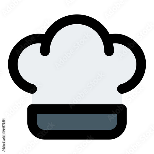 Chef Hat Filled Line Icon Vector, Modern Restaurant and Food Symbol for Cafe, Dining, and Culinary Services