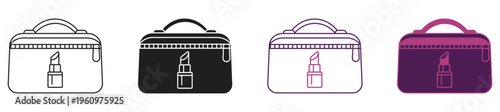 Beauty accessory makeup bag icon, vector illustration.