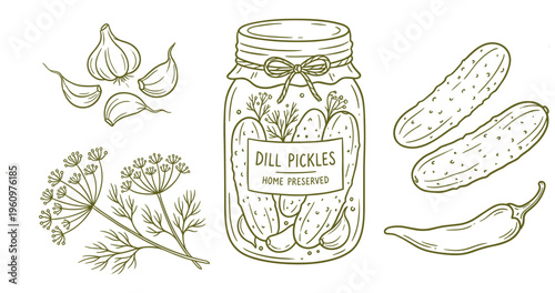 Glass of Beer Hand Drawn Vector Illustration with Bottle and Jar on White Background