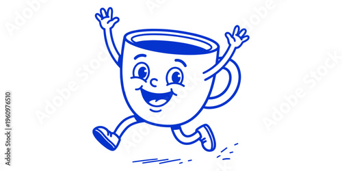 Toothbrush and toothpaste cartoon vector illustration of a happy kid brushing teeth