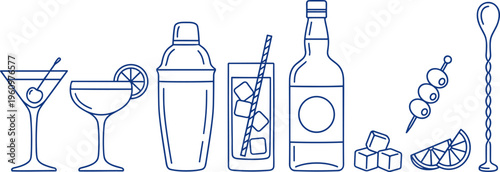 Toothbrush and toothpaste on blue background with clean transparent bottle of water