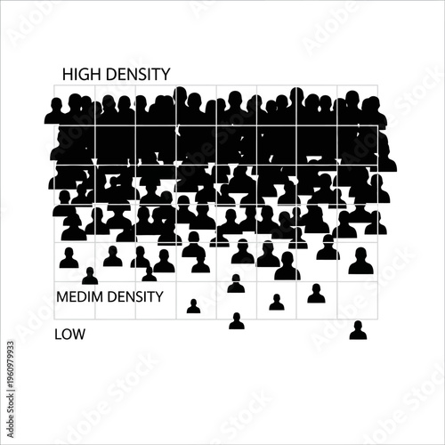 Crowd of people in density graph.