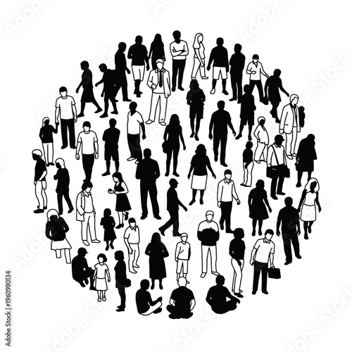 Diverse group of people standing together.