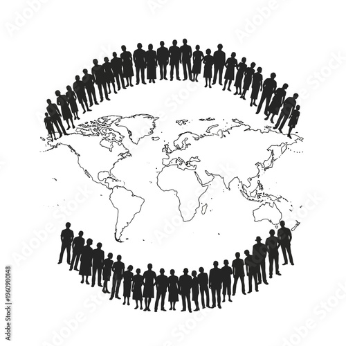 Diverse group of people standing together.