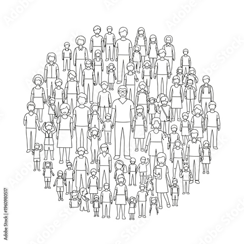 Diverse group of people standing together.