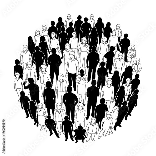 Diverse group of people standing together.