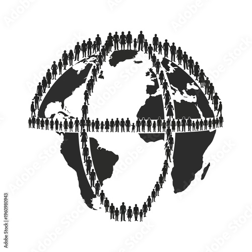 Diverse people unite around globe.