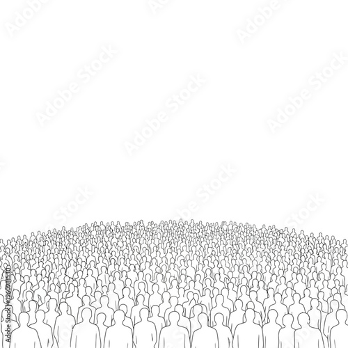 Large Group of People Standing Together.