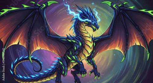 Fantasy Dragon with Lightning.