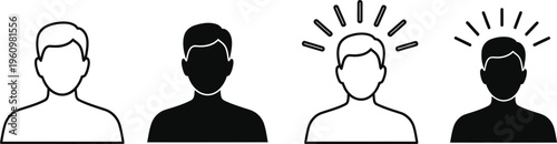 Person Idea Generation Icons Set Vector Illustration on White Background