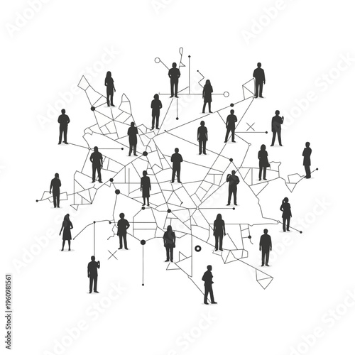 People connected in a network.