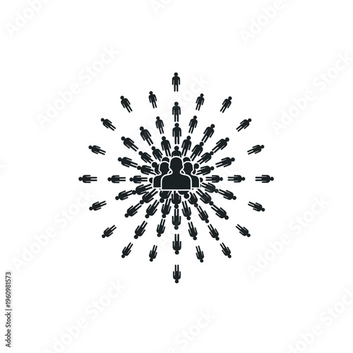 People forming a circular pattern together.