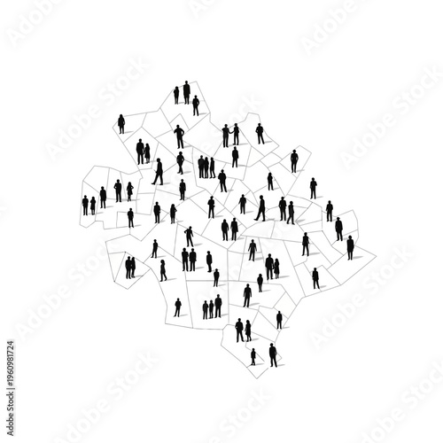 People standing in a group formation.