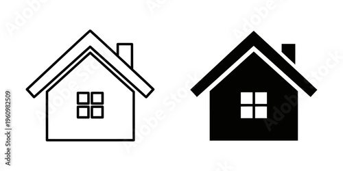 modern minimalist house icons set flat design vector illustration