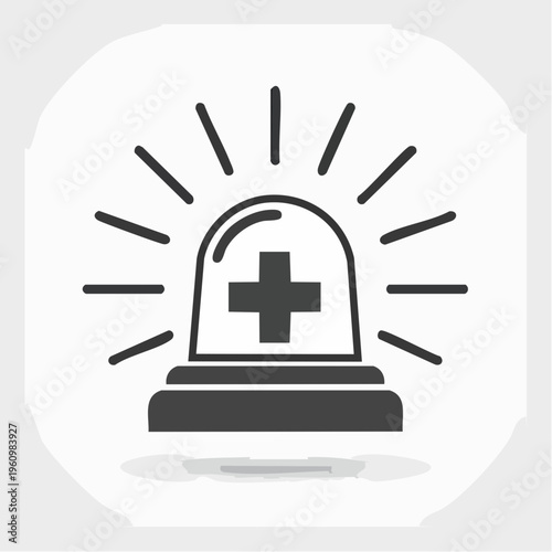 Illustration of a medical emergency warning light with a cross symbol, symbolizing urgent healthcare needs and alert situations