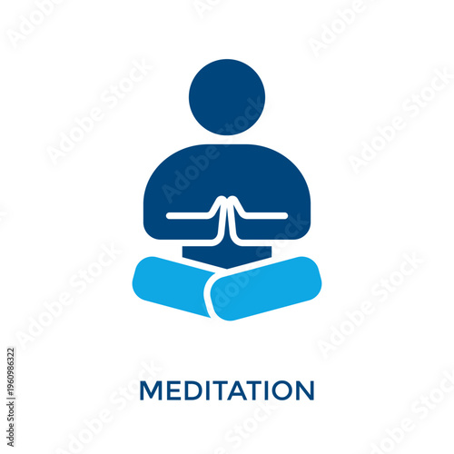 Meditation Icon Dual Tone Style. Vector Illustration For Graphic Design