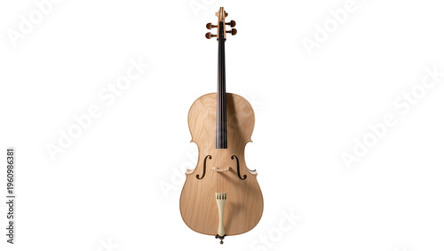 Tableau sur toile Isolated beautiful light wood cello, a classical orchestral string instrument