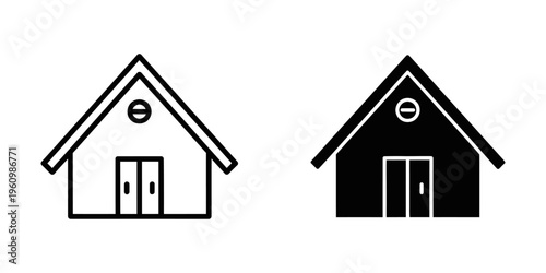 modern minimalist house icons set flat design vector illustration