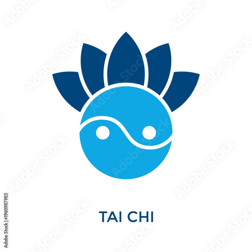 Tai Chi Icon Dual Tone Style. Vector Illustration For Graphic Design